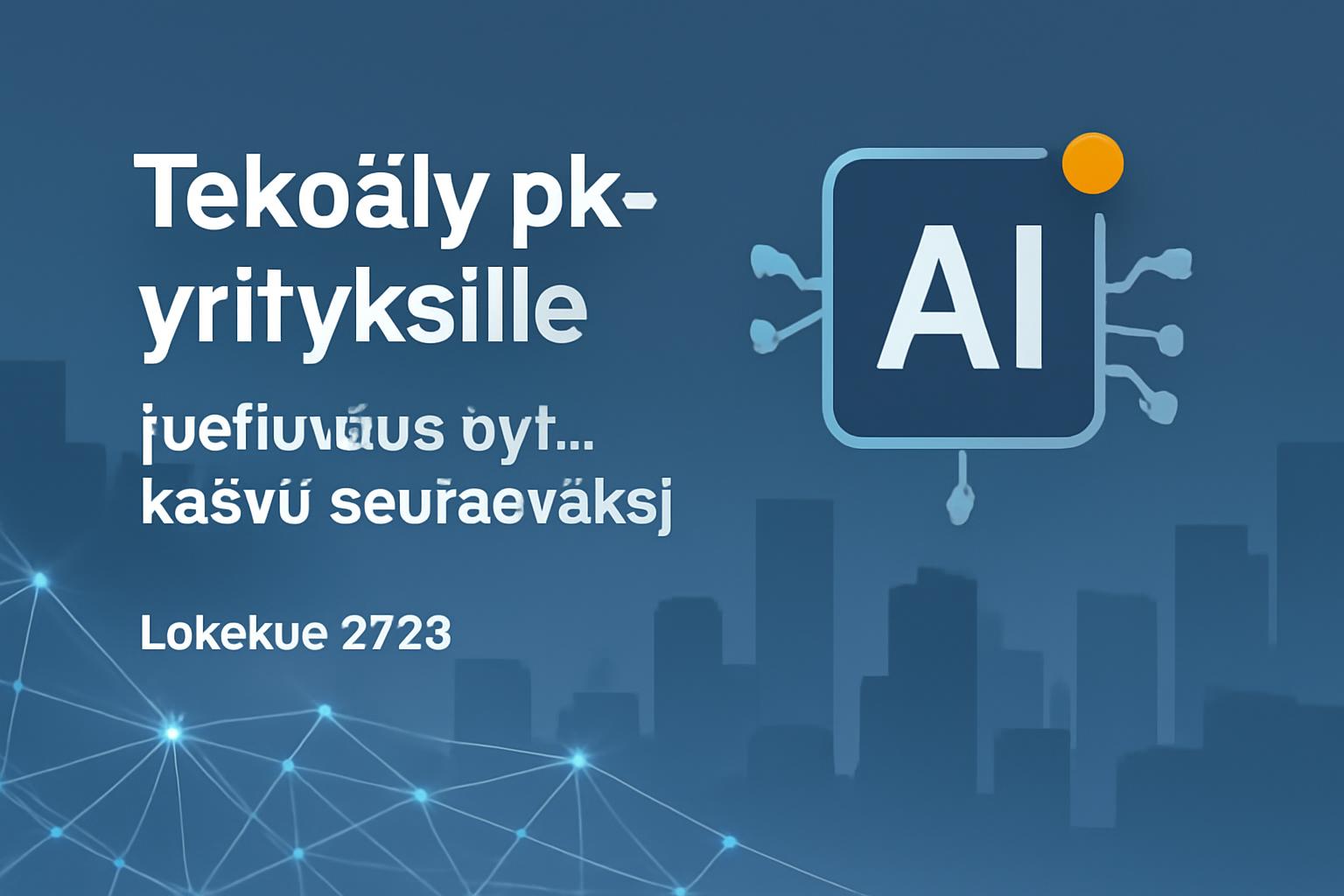 Tekoäly pk-yritykselle: tuottavuus ensin, kasvu seuraavaksi